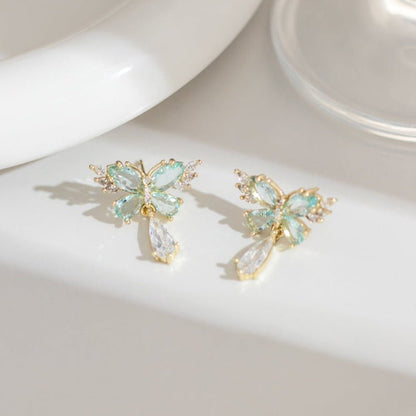 Green Butterfly Earrings
