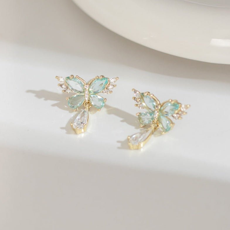 Green Butterfly Earrings