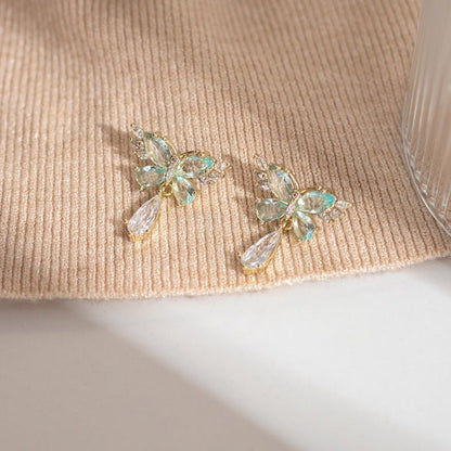 Green Butterfly Earrings