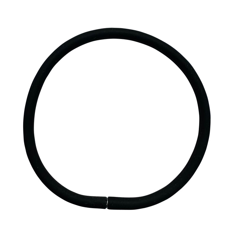 Black Silicone 4mm Thick Easy Pop Clasp Bracelet, 7 1/2