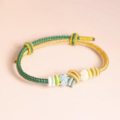 Handcrafted Two-color Peace Knot Red String Bracelet