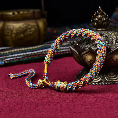 Handmade Tibetan Red String Bracelet for Luck and Protection
