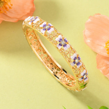 Nyra Inspired Enamel Gold Bangle