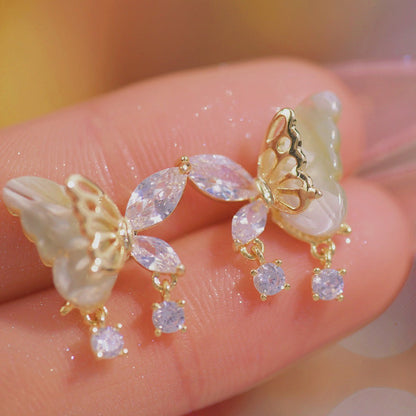 [] Jade Butterfly Earrings