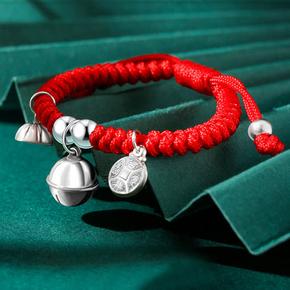 Kids Sterling Silver Spiritual Bracelet With Fu Character Charm