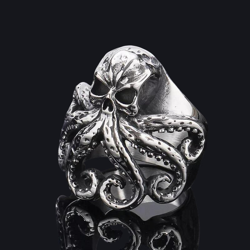 Kraken Octopus Skull Ring