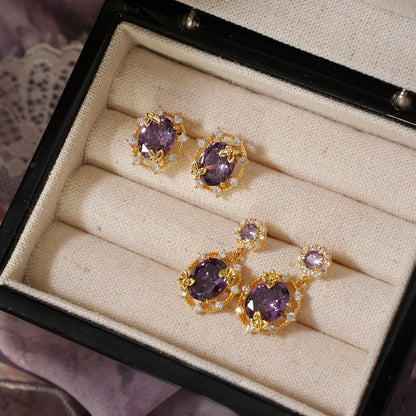 Lilac Butterfly Drop Earrings