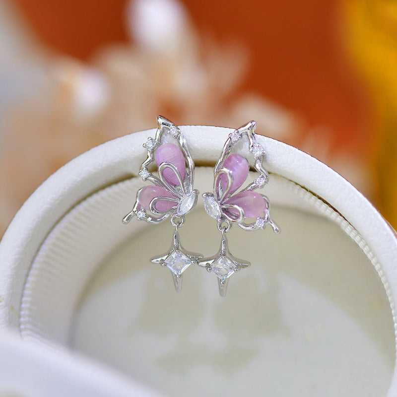 Lilac Butterfly Earrings