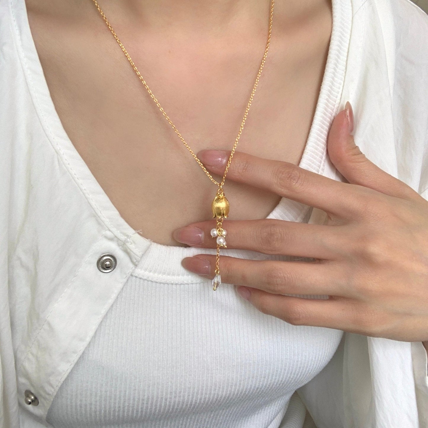 Lily of the Valley Necklace in Gold