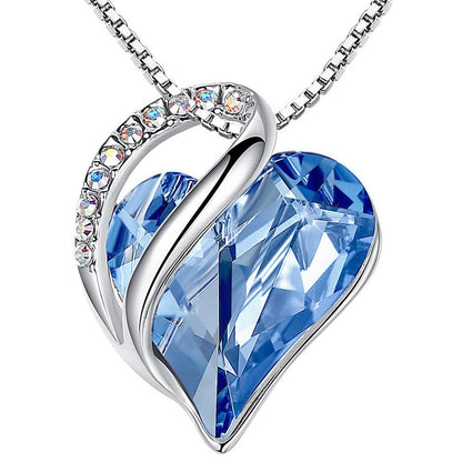 Love Heart Birthstone Healing Energy Necklace Pendant