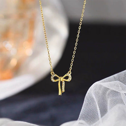 Bow Necklace in Gold