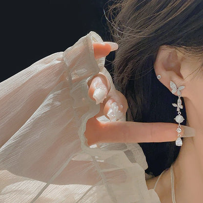 Lunaria Butterfly Drop Earrings