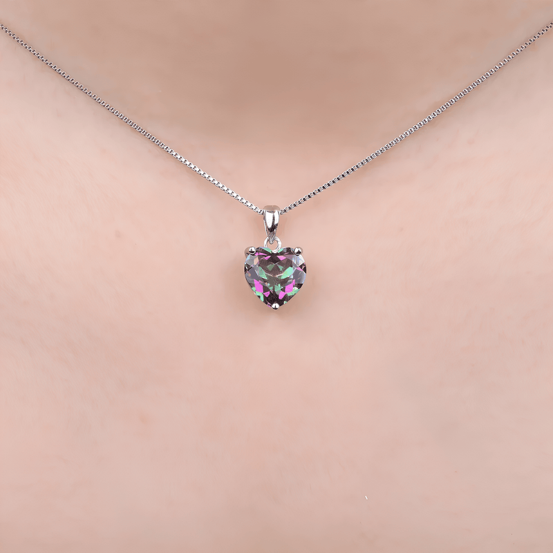 Heart of Healing Light Rainbow Topaz Necklace