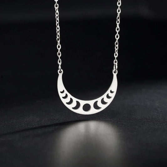 Lunar Phases Crescent Moon Necklace