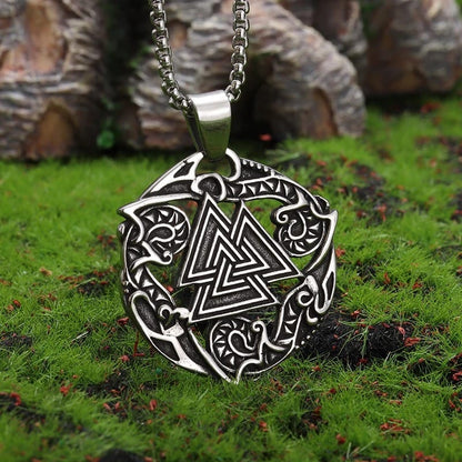 Odin's Embrace: the Sacred Valknut Amulet Necklace