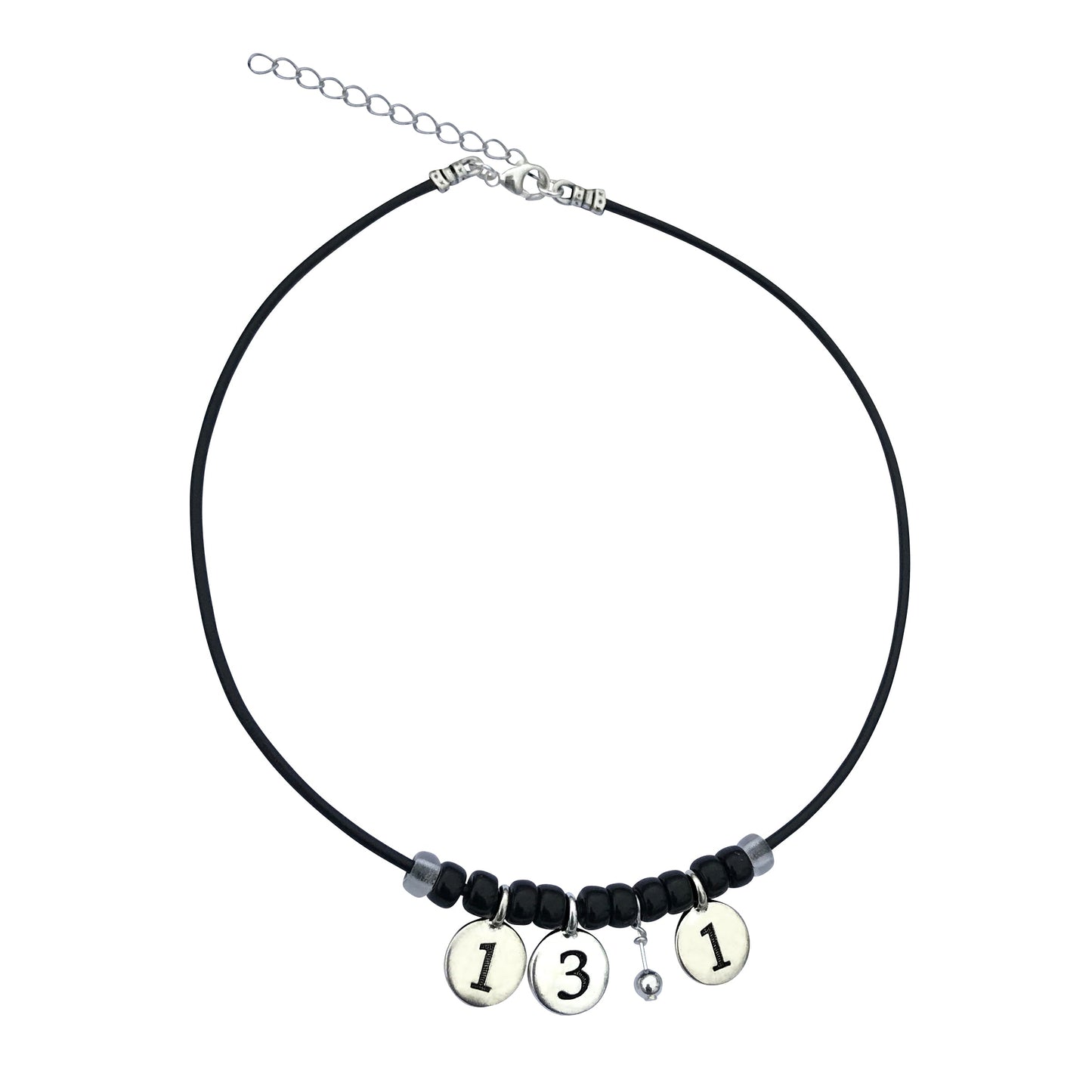 Dragonweave Half Marathon Necklace Silver Plated 13.1 Black Leather Handmade Marathon Necklace