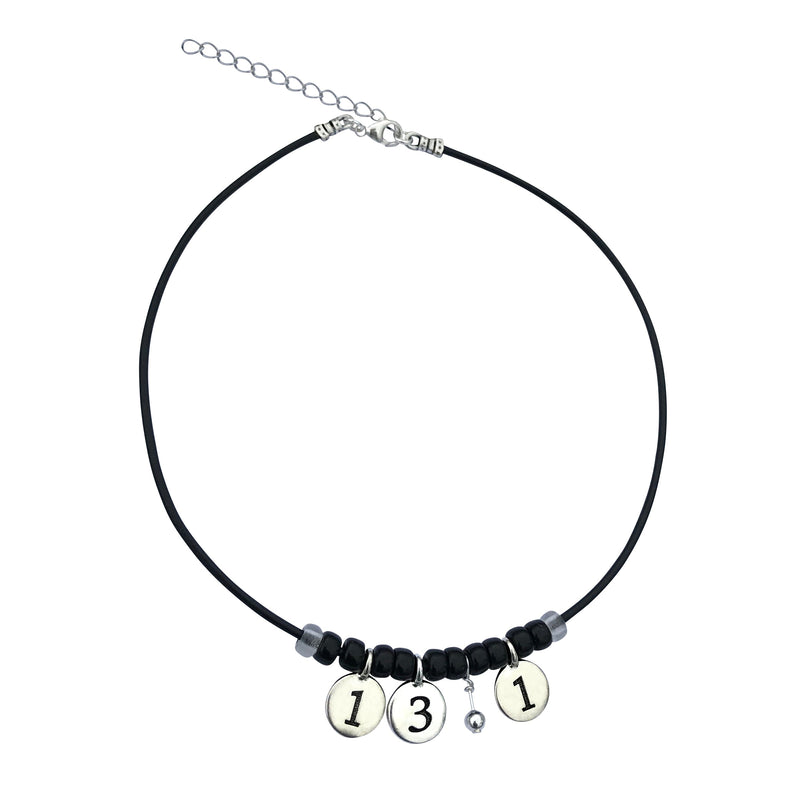 Dragonweave Half Marathon Necklace Silver Plated 13.1 Black Leather Handmade Marathon Necklace