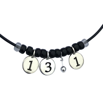 Dragonweave Half Marathon Necklace Silver Plated 13.1 Black Leather Handmade Marathon Necklace