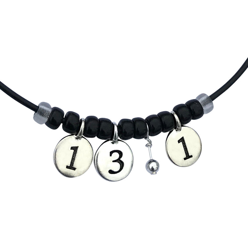 Dragonweave Half Marathon Necklace Silver Plated 13.1 Black Leather Handmade Marathon Necklace