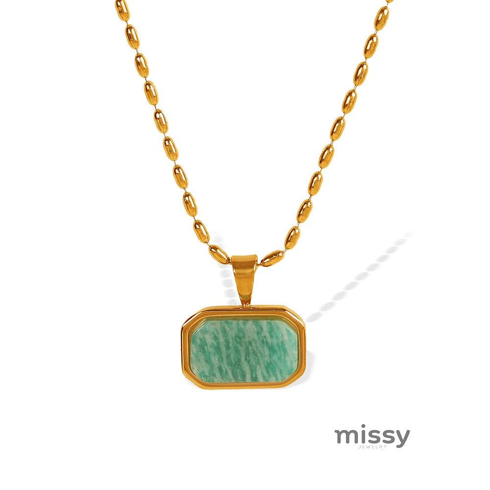 Amalie Amazonite Gold Necklace