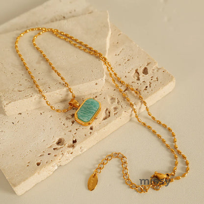 Amalie Amazonite Gold Necklace