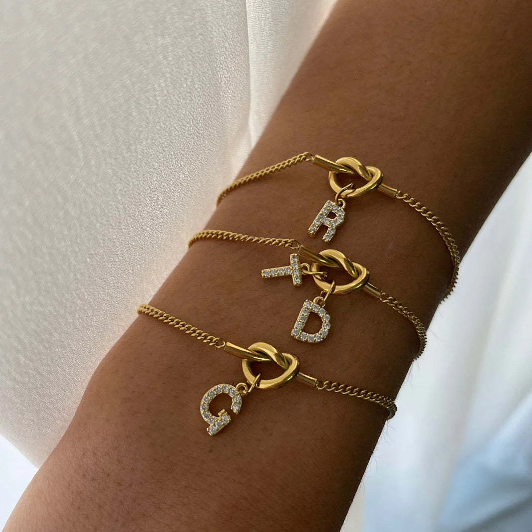 Initial Knot Chain Necklace
