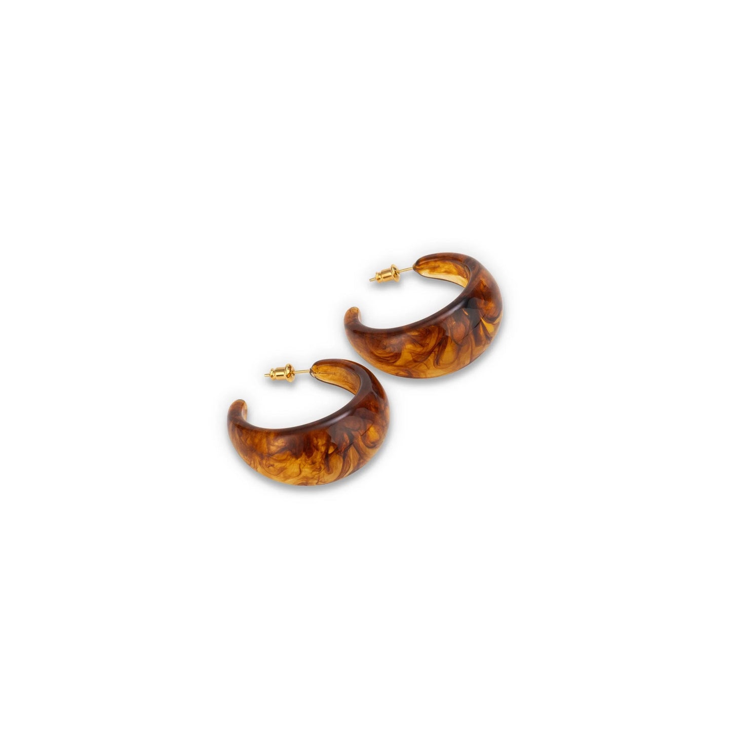 Mirielle Tortoise Marbled Statement Hoops