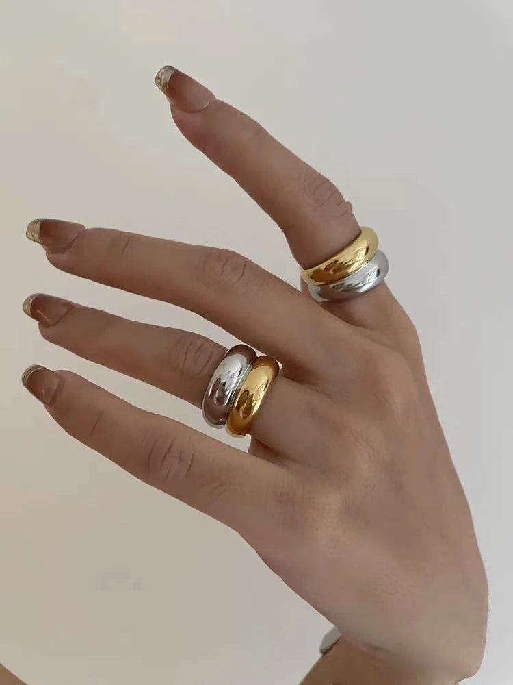 Mixed Metal Double Layer Ring