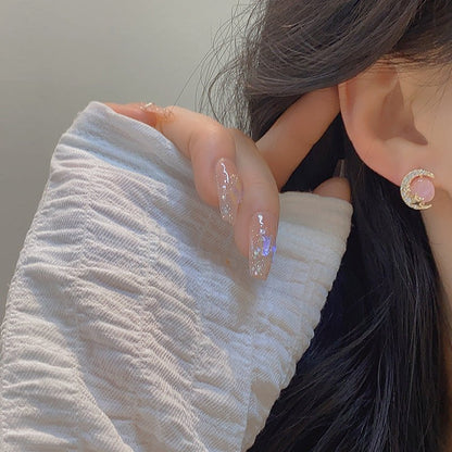 Moon and Star Stud Earrings - Anita