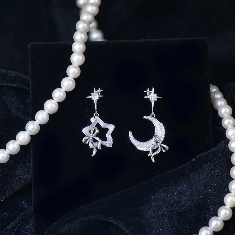 Moon Star Bow Earrings