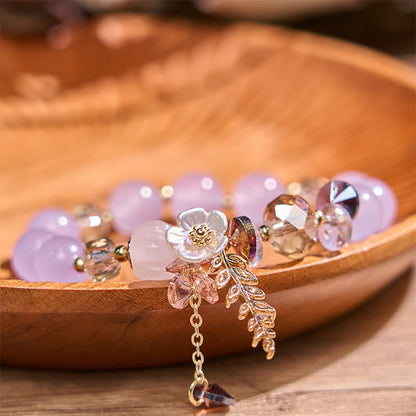 Multi-stone Healing Bracelet With Flower Accents