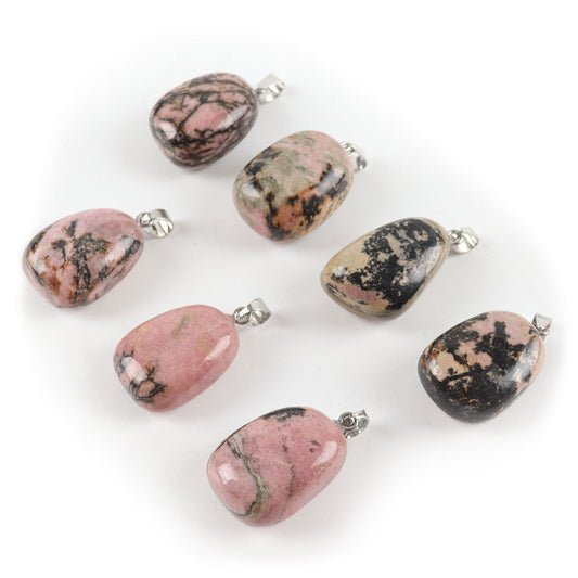 Natural Rhodonite Healing Crystal Pendant 0.8-1.1 Inch