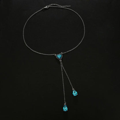 Blue Heart Goddess Necklace
