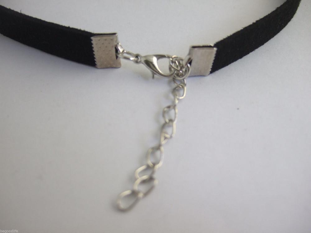 Celtic Trinity Knot Black Flat Faux Suede Necklace