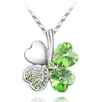 Four Leaves Clover Heart Necklace