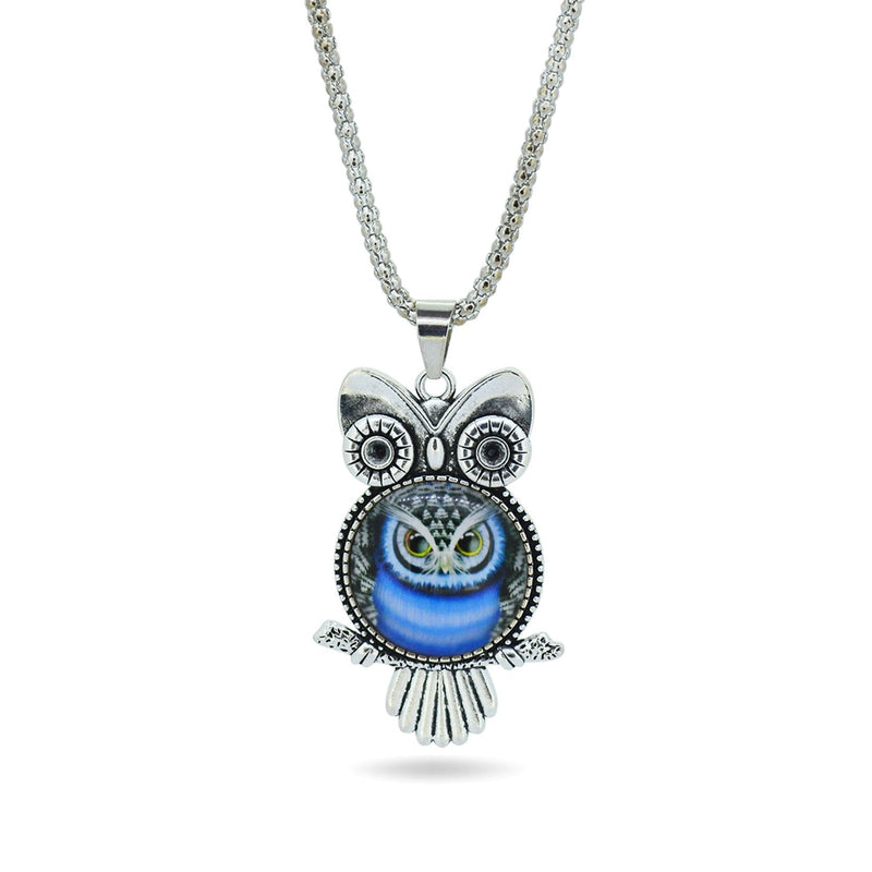Glass Owl Pendant Necklace