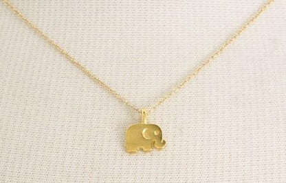 Gold Elephant Pendant Necklace With Charm Card