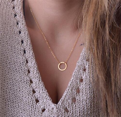 Gold Multilayer Long Strip Pendant Necklace