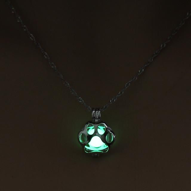 Magical Glow in the Dark Dog Paw Necklace