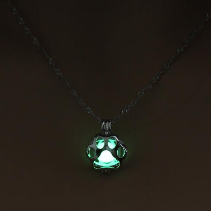 Magical Glow in the Dark Dog Paw Necklace