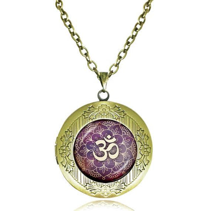 Mandala Glass Dome Choker Locket Necklace