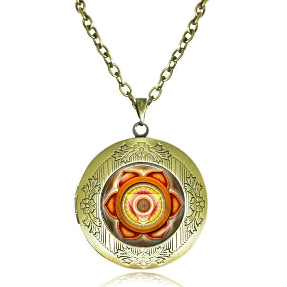 Mandala Glass Dome Choker Locket Necklace