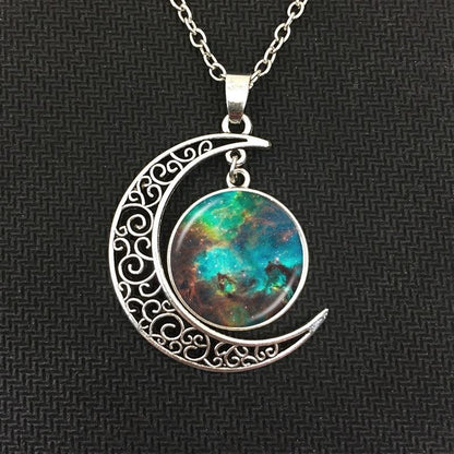 Moon Galaxy Charm Necklace