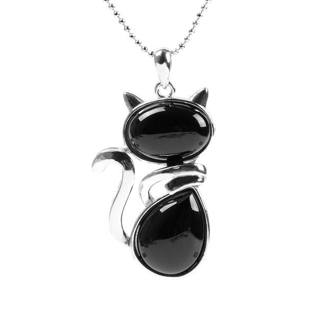 Natural Stone Cat Necklace