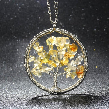 Natural Stones Tree of Life Necklace