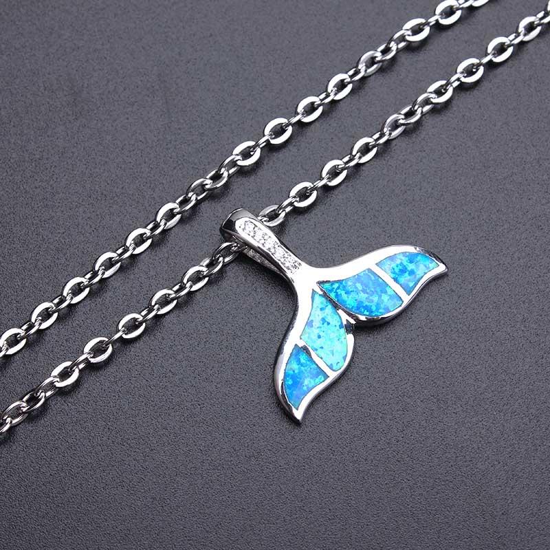 Opal Mermaid Tail Necklace