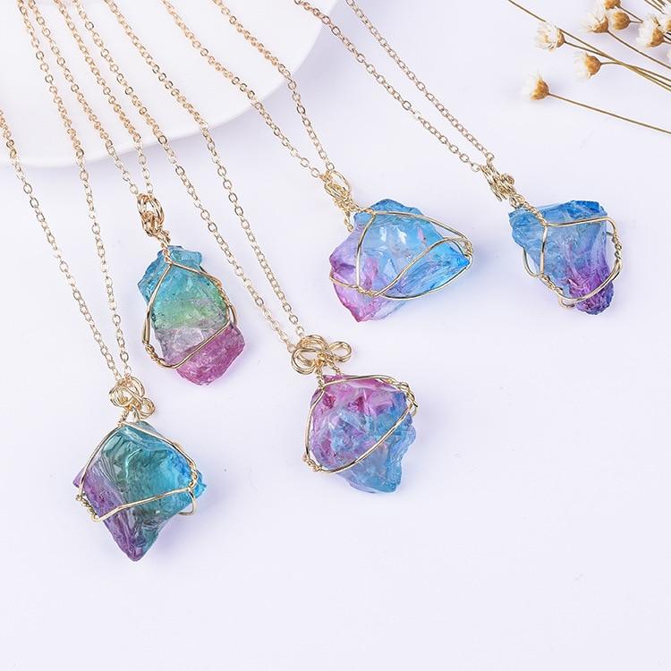 Rainbow Crystal Stone Necklace