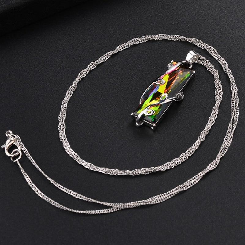 Rainbow Glass Leaves Necklace