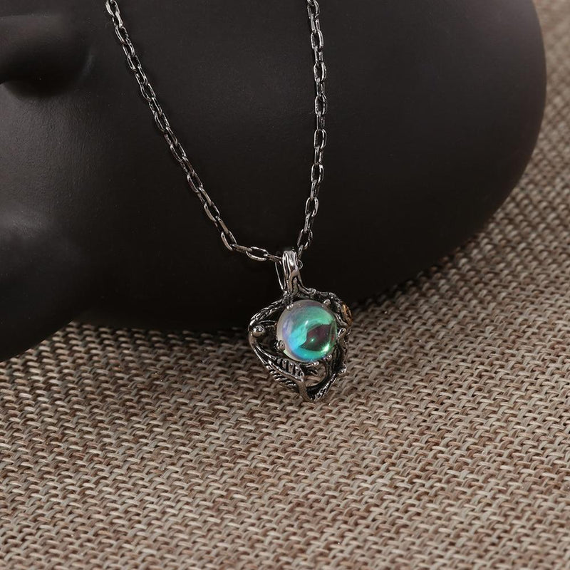Rainbow Moonstone Rose Necklace