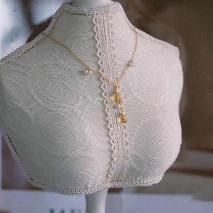 [] Connie Orange Gem Necklace